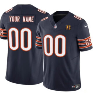 Men's Chicago Bears Active Player Custom Navy 2023 F.U.S.E. With John Madden Patch Vapor Limited Stitched Football Jersey