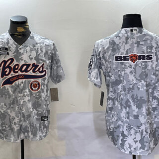 Men's Chicago Bears Camo With Patch Cool Base Stitched Baseball Jersey