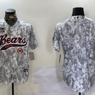 Men's Chicago Bears Camo With Patch Cool Base Stitched Baseball Jerseys