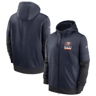 Men's Chicago Bears New 2020 Nike Gray Black Fan Gear Mascot Performance Full Zip Hoodie
