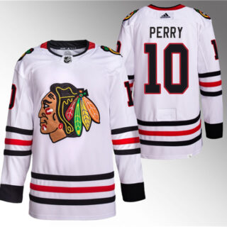 Men's Chicago Blackhawks #10 Corey Perry White Stitched Hockey Jersey