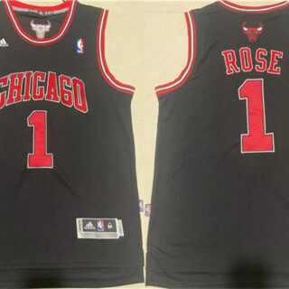 Men's Chicago Bulls #1 Derrick Rose Black Stitched Basketball Jersey