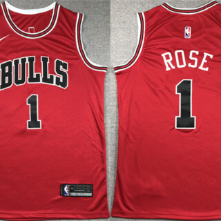 Men's Chicago Bulls #1 Derrick Rose Red Stitched Basketball Jersey