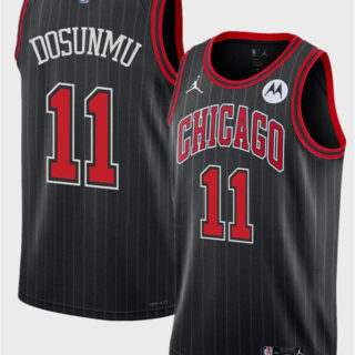 Men's Chicago Bulls #11 Ayo Dosunmu Black 2024 Statement Edition Stitched Basketball Jersey