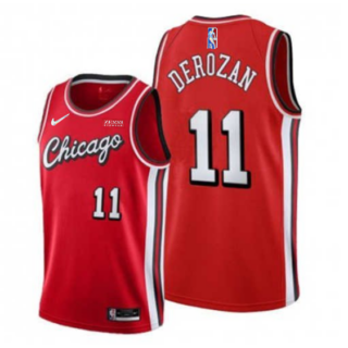 Men's Chicago Bulls #11 DeMar DeRozan 75th Anniversary Red Edition Swingman Stitched Basketball Jersey