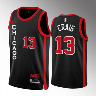 Men's Chicago Bulls #13 Torrey Craig Black 2023 24 City Edition Stitched Basketball Jersey
