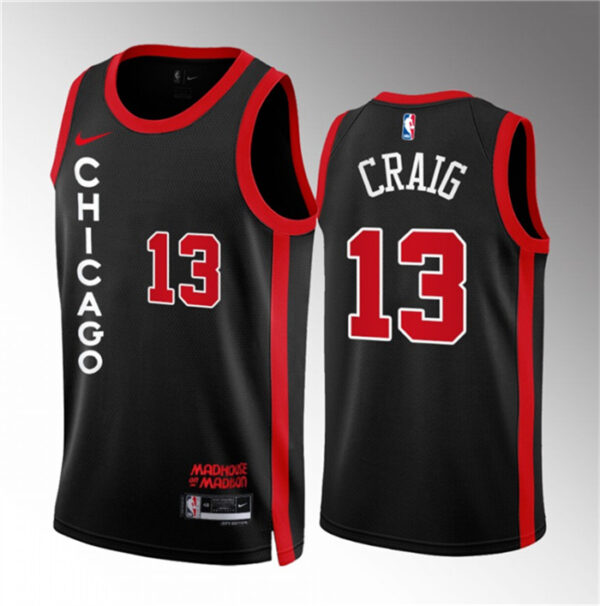 Men's Chicago Bulls #13 Torrey Craig Black 2023 24 City Edition Stitched Basketball Jersey