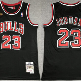 Men's Chicago Bulls #23 Michael Jordan Black 1997-98 Stitched Jersey