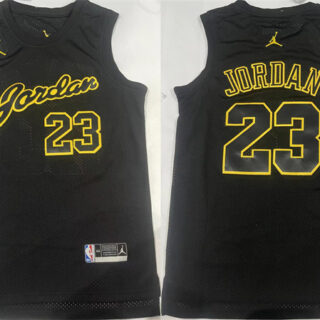 Men's Chicago Bulls #23 Michael Jordan Black Stitched Basketball Jersey