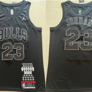 Men's Chicago Bulls #23 Michael Jordan Black Stitched Basketball Jersey