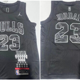 Men's Chicago Bulls #23 Michael Jordan Black Stitched Basketball Jersey