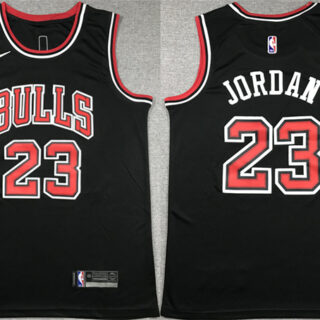 Men's Chicago Bulls #23 Michael Jordan Black Stitched Basketball Jersey