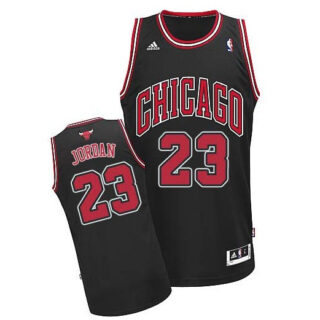 Men's Chicago Bulls #23 Michael Jordan Black Swingman Stitched Basketball Jersey