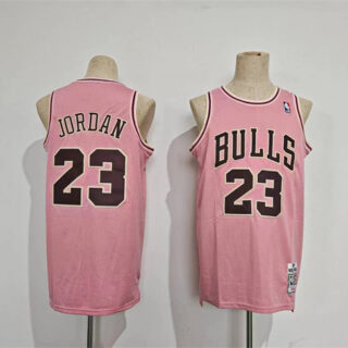 Men's Chicago Bulls #23 Michael Jordan Pink Stitched Basketball Jersey