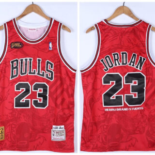 Men's Chicago Bulls #23 Michael Jordan Red 1995-96 Throwback Stitched Jersey