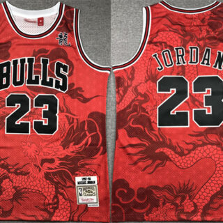 Men's Chicago Bulls #23 Michael Jordan Red 1997-98 Throwback Stitched Basketball Jersey