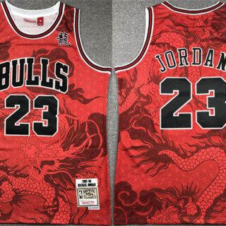 Men's Chicago Bulls #23 Michael Jordan Red 1997-98 Throwback Stitched Basketball Jersey