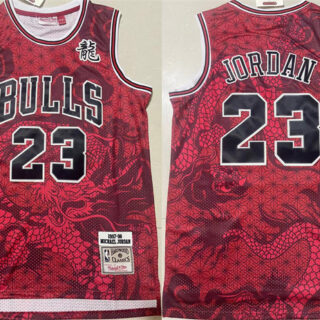 Men's Chicago Bulls #23 Michael Jordan Red 1997-98 Throwback Stitched Basketball Jersey