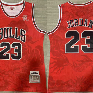 Men's Chicago Bulls #23 Michael Jordan Red 1997-98 Throwback Stitched Basketball Jersey