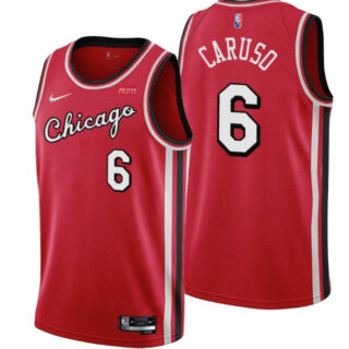 Men's Chicago Bulls #6 Alex Caruso 75th Anniversary Red Edition Swingman Stitched Basketball Jersey