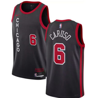 Men's Chicago Bulls #6 Alex Caruso Black 2023 24 City Edition Stitched Basketball Jersey