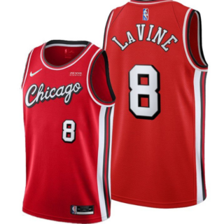 Men's Chicago Bulls #8 Zach Lavine 75th Anniversary Red Edition Swingman Stitched Basketball Jersey
