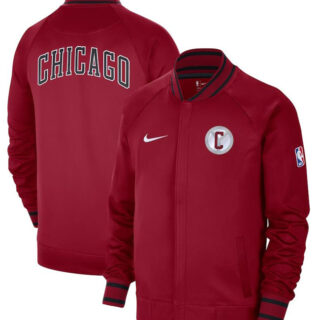 Men's Chicago Bulls Red 2022 23 City Edition Showtime Thermaflex Full-Zip Jacket