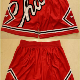 Men's Chicago Bulls Red Mitchell&Ness Shorts (Run Small)