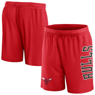 Men's Chicago Bulls Red Post Up Mesh Shorts(Run Small)