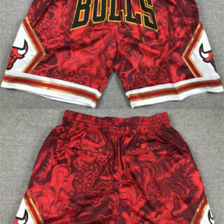 Men's Chicago Bulls Red Shorts (Run Small) 001