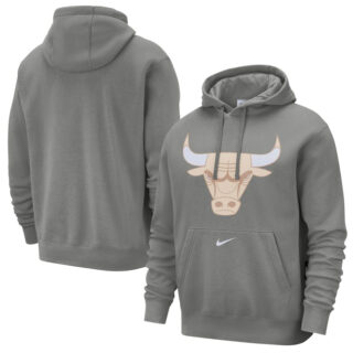 Men's Chicago Bulls Steel 2024 25 City Edition Essential Club Pullover Hoodie