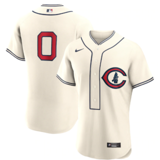 Men's Chicago Cubs #0 Marcus Stroman 2022 Cream Field Of Dreams Stitched Baseball Jersey