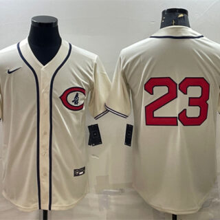 Men's Chicago Cubs #23 Ryne Sandberg 2022 Cream Field Of Dreams Cool Base Stitched Baseball Jersey