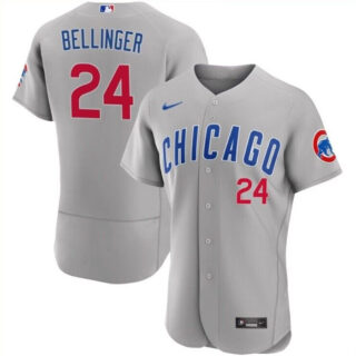 Men's Chicago Cubs #24 Cody Bellinger Grey Flex Base Stitched Baseball Jersey