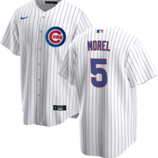 Men's Chicago Cubs #5 Christopher Morel Chicago White Cool Base Stitched Baseball Jersey