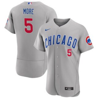 Men's Chicago Cubs #5 Christopher Morel Grey Flex Base Stitched Baseball Jersey