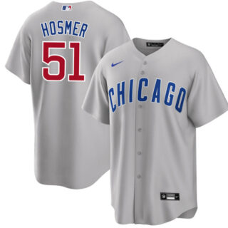 Men's Chicago Cubs #51 Eric Hosmer Grey Cool Base Stitched Jersey