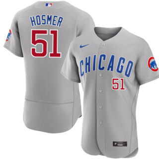 Men's Chicago Cubs #51 Eric Hosmer Grey Flex Base Stitched Baseball Jersey