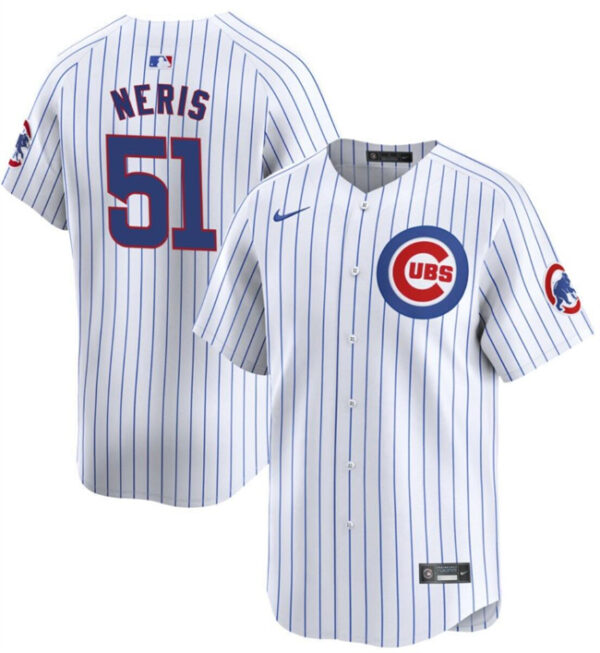 Men's Chicago Cubs #51 Héctor Neris White Flex Base Stitched Baseball Jersey