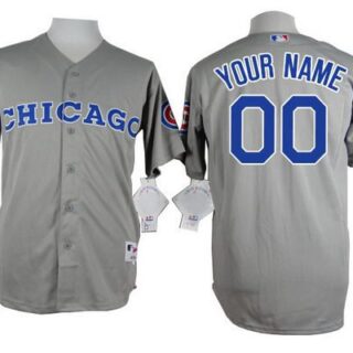 Men's Chicago Cubs Customized 1990 Turn Back The Clock Gray Jersey W1990 All-Star Patch