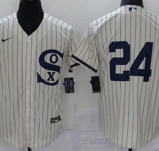 Men's Chicago White Sox #24 Yasmani Grandal Cream 2021 Field of Dreams Cool Base Jersey