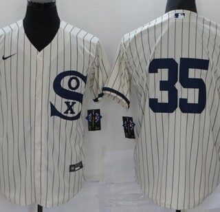 Men's Chicago White Sox #35 Frank Thomas Cream 2021 Field of Dreams Cool Base Jersey