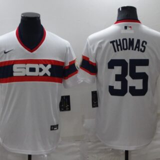 Men's Chicago White Sox #35 Frank Thomas Throwback Cool Base Stitched Jersey