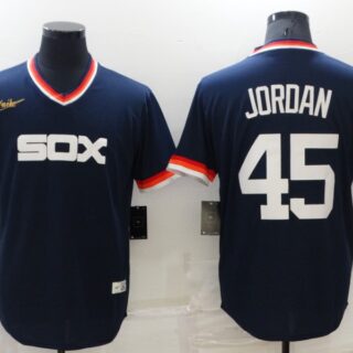 Men's Chicago White Sox #45 Michael Jordan Navy Stitched Jersey