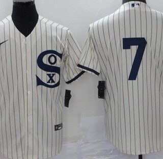 Men's Chicago White Sox #7 Tim Anderson Cream 2021 Field of Dreams Cool Base Jersey