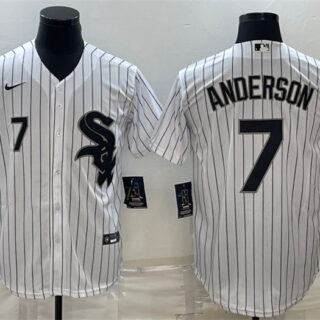 Men's Chicago White Sox #7 Tim Anderson White Cool Base Stitched Jersey
