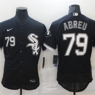 Men's Chicago White Sox #79 Jose Abreu Black Stitched MLB Flex Base Nike Jersey