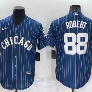 Men's Chicago White Sox #88 Luis Robert Navy Cool Base Stitched Jersey