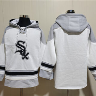 Men's Chicago White Sox Blank White Ageless Must-Have Lace-Up Pullover Hoodie