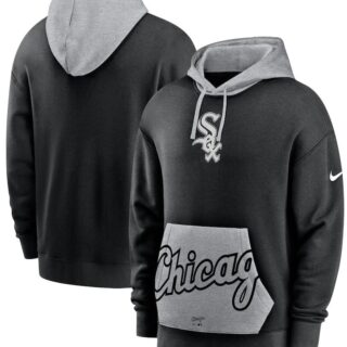 Men's Chicago White Sox Nike Black Gray Heritage Tri Blend Pullover Hoodie